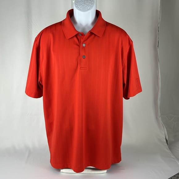 PGA Tour Other - Men’s PGA Tour Golf Polo Vertical Striped Shirt XL Red